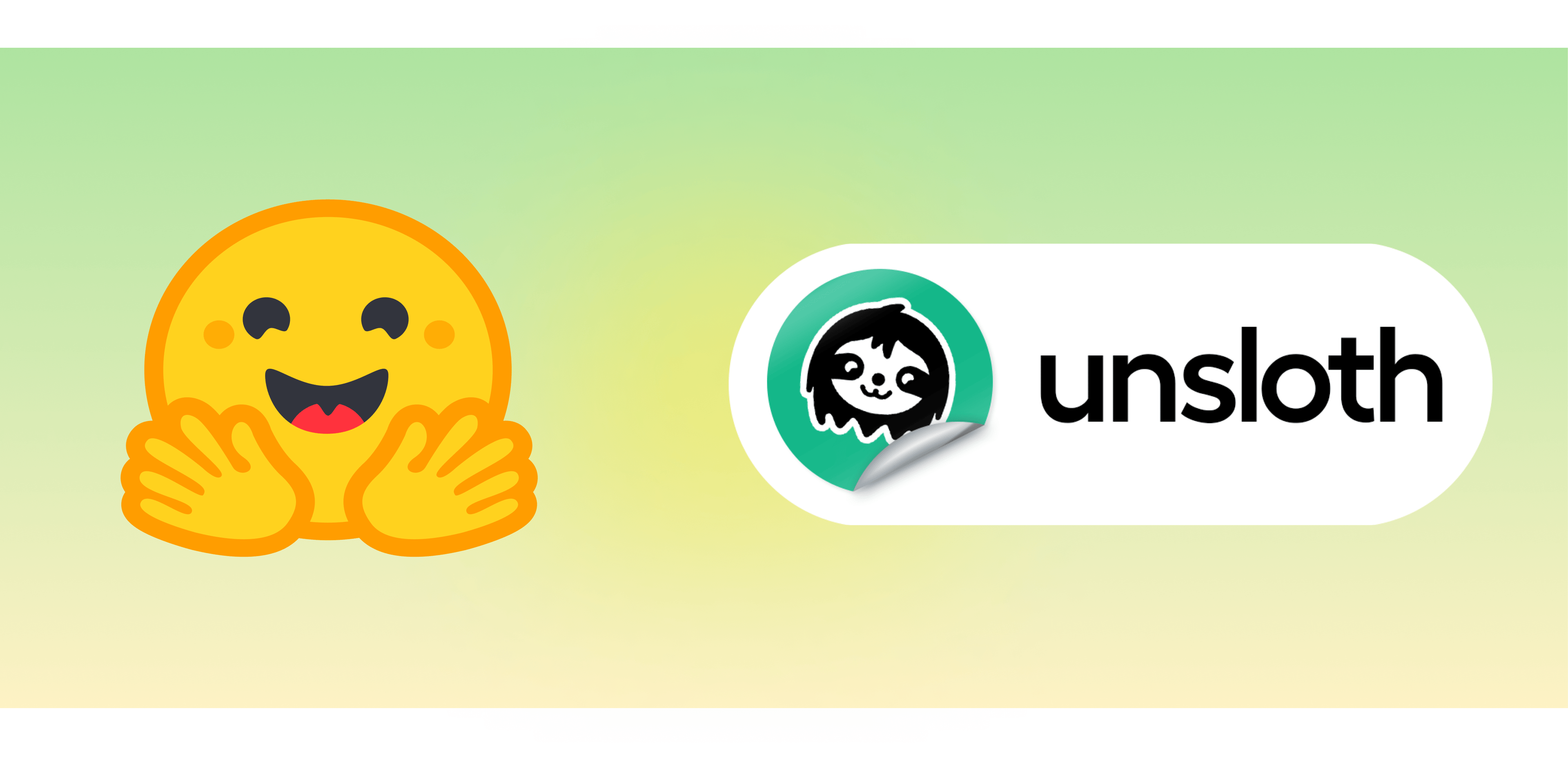 Hugging Face logo and unsloth logo